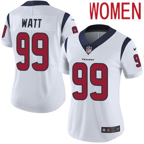 Women Houston Texans 99 J.J. Watt White Nike Vapor Limited NFL Jersey